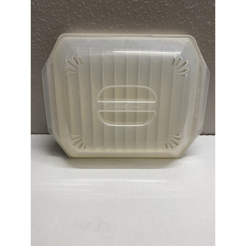 VTG Nordic Ware Microwave or Conventional Oven Compact Bacon Rack Tray W/Lid 401